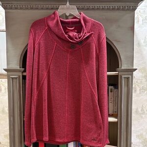 Prana Red Cowl Neck Sweater